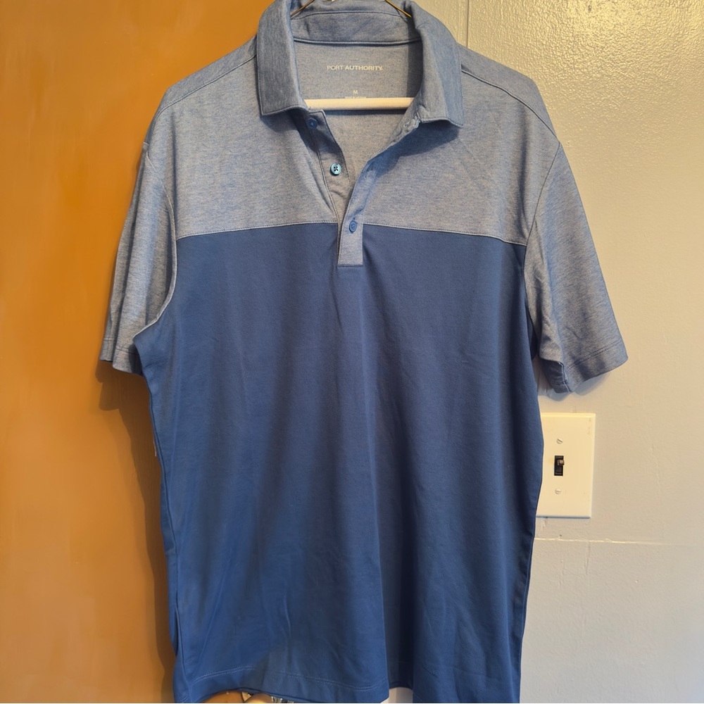 Port Authority Two-Tone Blue Polo Shirt